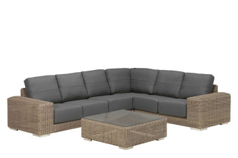 Loungeset Hoekbank Kingston | Wicker Vlechtwerk | 4 Seasons Outdoor