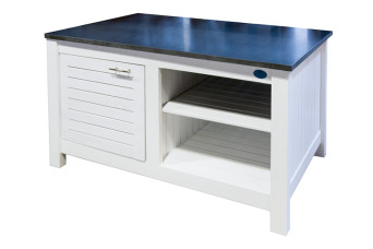  Außenküche Modul Fonteyn Schrank Fresh White / Teak Braun 110 x 62 x 60 cm 500021-31