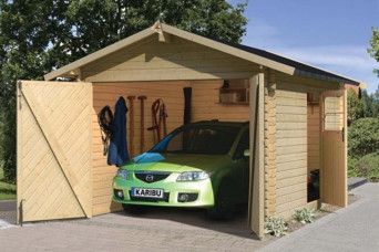  2-bay Garage eiken exclusieve tuinhuizen met veranda 130001219-30