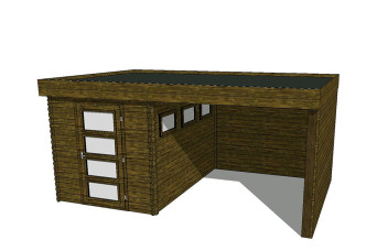  Gartenhaus/Blockhütte Fonteyn Module 450 x 300 FMB2030L250W250W300-31