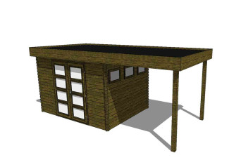  Gartenhaus/Blockhütte Fonteyn Module 650 x 300 FMB4030L250-31