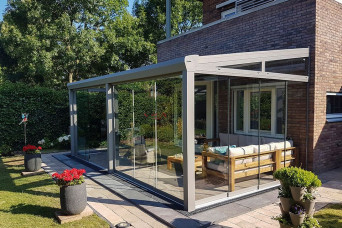  Terrassenüberdachung Überdachung Topline mit Glas 400 x 350 cm 330218-31