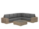 Loungeset-Ecksofa Modular 6-Sitzer/5-teilig Kingston - Pur - 4 Seasons Outdoor