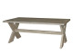 Esstisch-Gartentisch mit Kreuzbein 200 x 100 cm - Ergrautes aufgearbeitetes Teakholz - Fonteyn