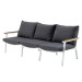  Loungebank 3 Zit Klara Wit met Teak Armleuning Fonteyn Collectie 701724-01