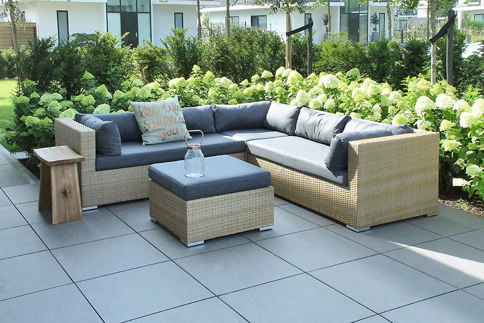 Loungeset Ecksofa Rimini Rattan - FOLM!